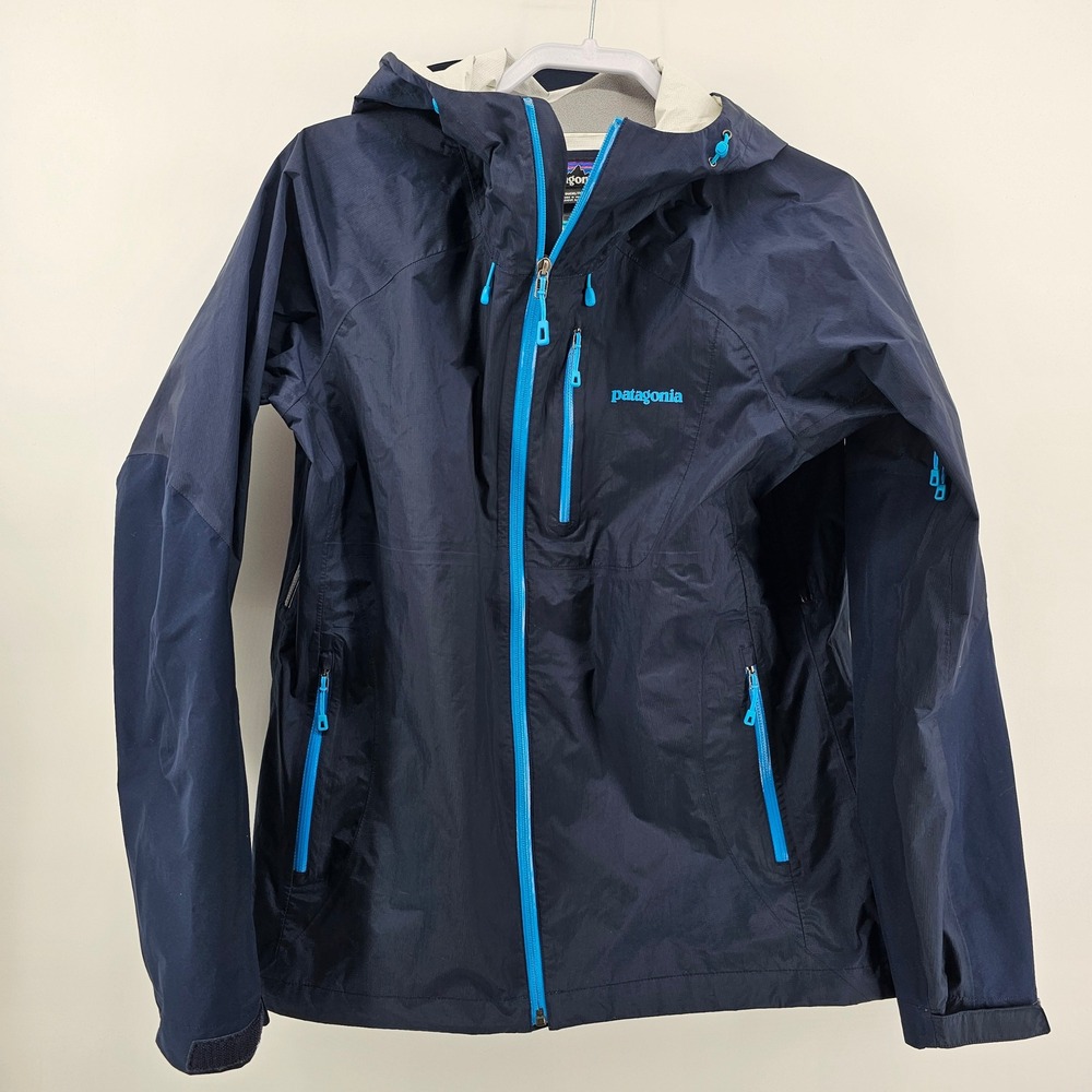 Patagonia Torrentshell Jacket Womens Large Navy Blue H2No Waterproof Rain Shell